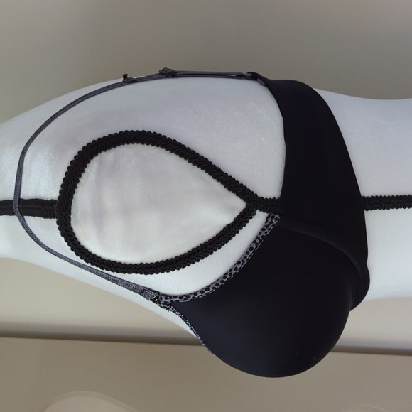 Lily of France Animal Print Underwire Convertible Bra 36D Black Gray - Picture 9 of 16